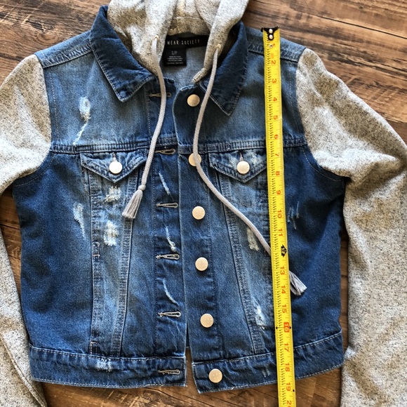 Streetwear Society distressed hooded denim jacket - Picture 8 of 14